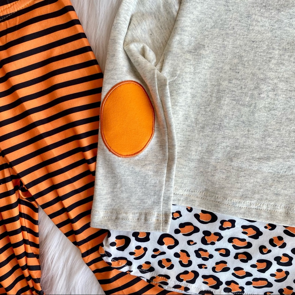 Girl Boutique Striped Pumpkin Outfit Set - Picture 2 of 3